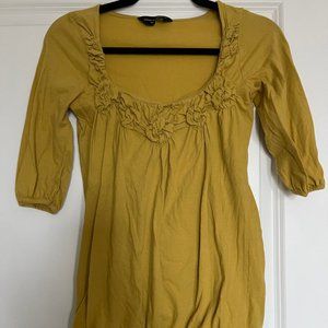 Dorothy Perkins Mustard Half Sleeve Top